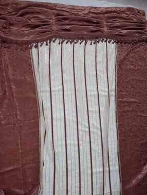 Regal Drape Curtain With Attached Valance Combo Sheer Organza And Brocade